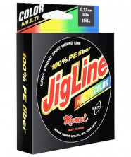 Шнур JigLine Multicolor 0,08 мм, 5,6 кг, 100 м ( 5 цветов по 10 м)